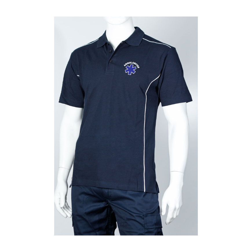 Polo homme brodé, croix ambulance